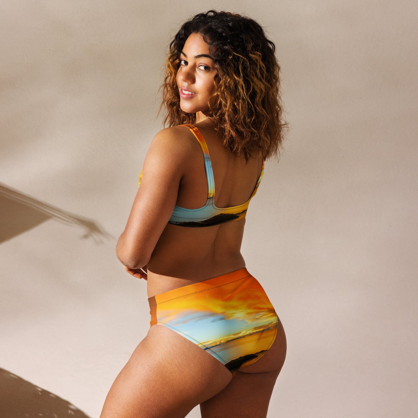 Sunset Recycled high-waisted bikini