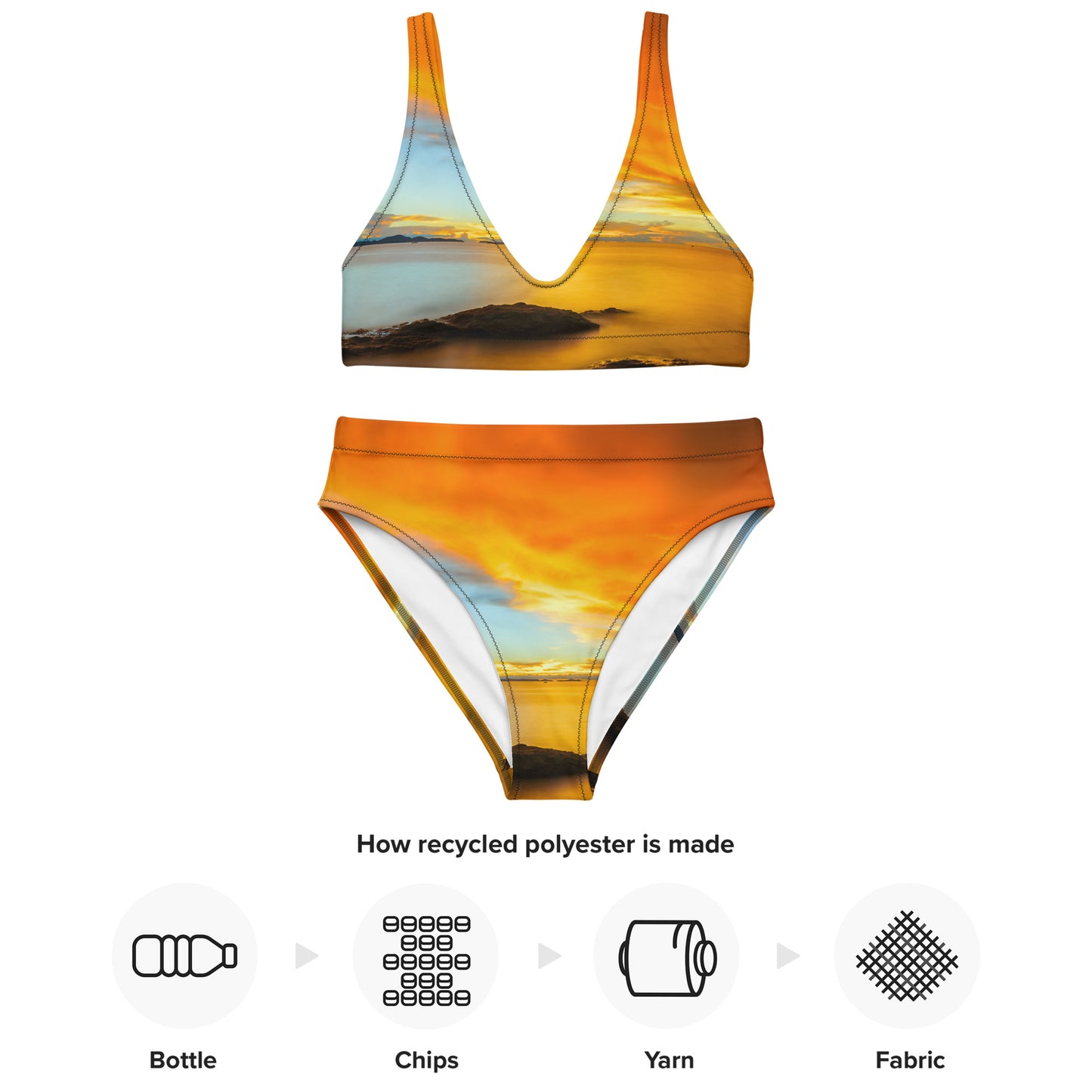 Sunset Recycled high-waisted bikini